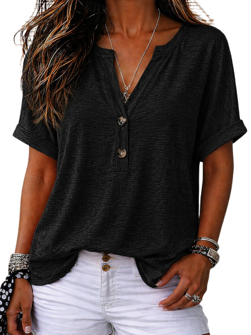 Genie™ | Relaxed Short Sleeve Buttoned Women Shirt