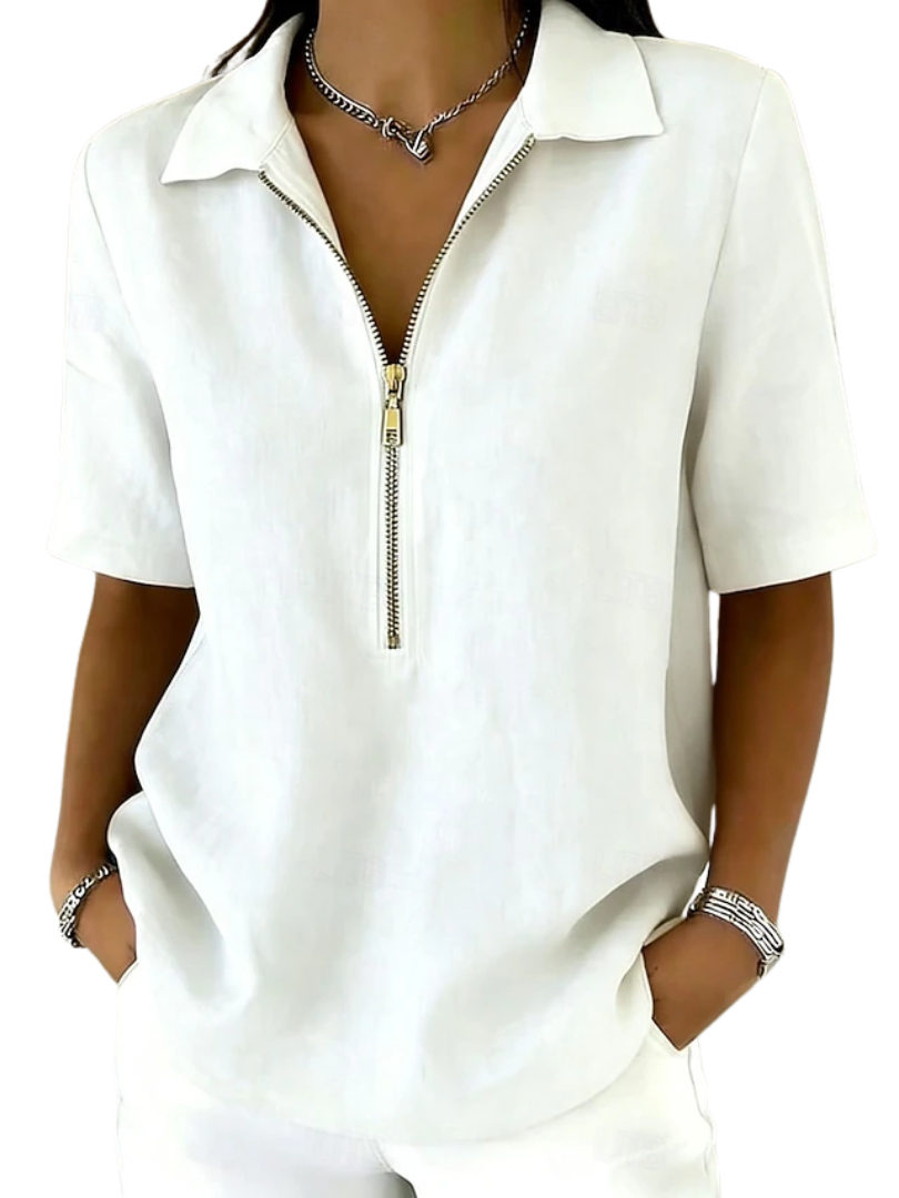 Glenie™ | Relaxed Zip Front Women’s Shirt