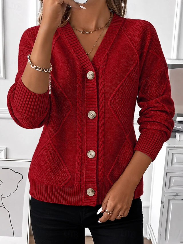 Joyce | Vintage Cable Knit Button Cardigan