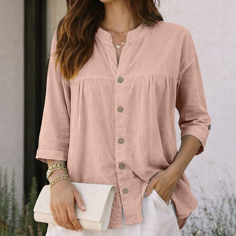 Solevia™ | Relaxed Fit Linen Shirt