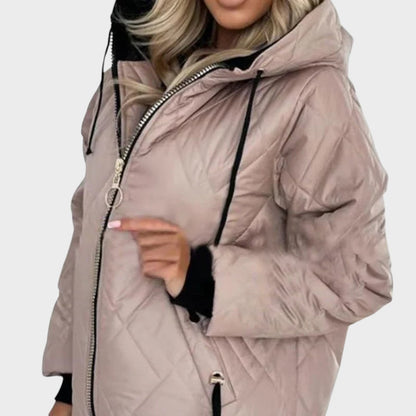 Marilyn™ | Quilted Hooded Zip Front Jacket