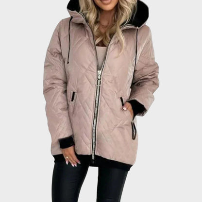 Marilyn™ | Quilted Hooded Zip Front Jacket
