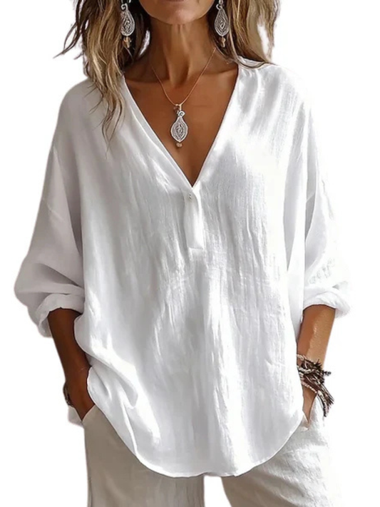 Maxine™ | Chic Lightweight Button Front Blouse
