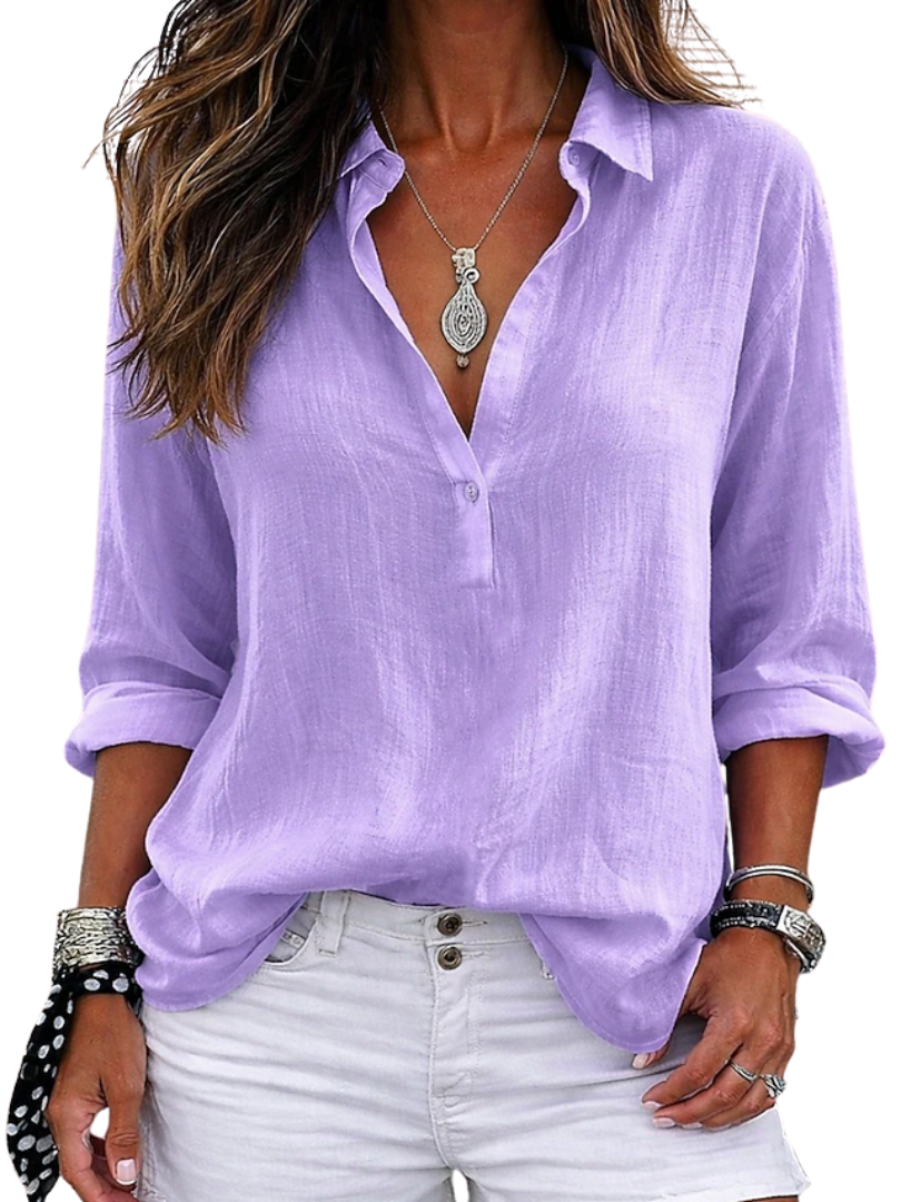 Gaylie™ | Relaxed V-neck Women's Shirt