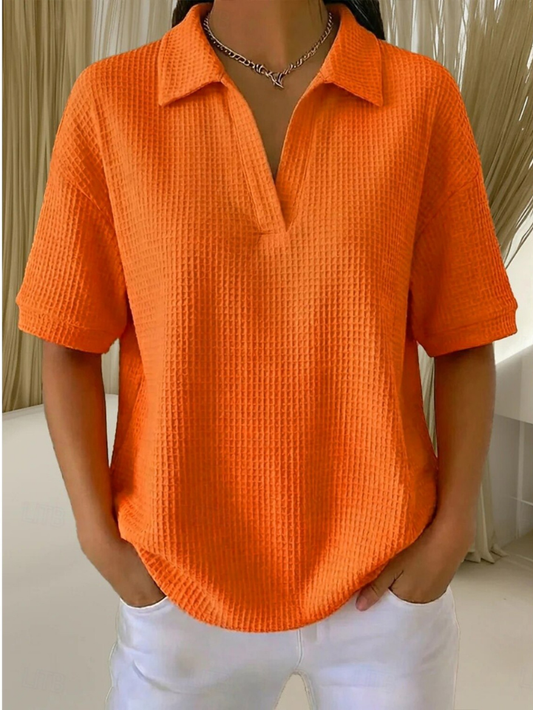 Eloria™ | Waffle Knit Short Sleeves Shirt