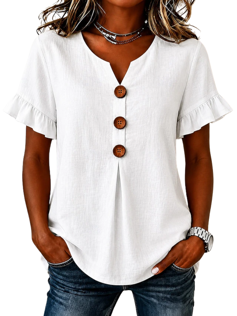 Gwenie™ | Relaxed Linen Buttoned Women's Shirt