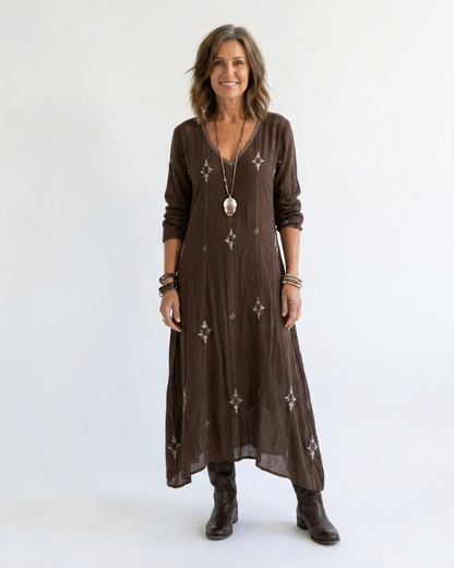 Paula™ | Long Sleeve Vintage Casual Dress