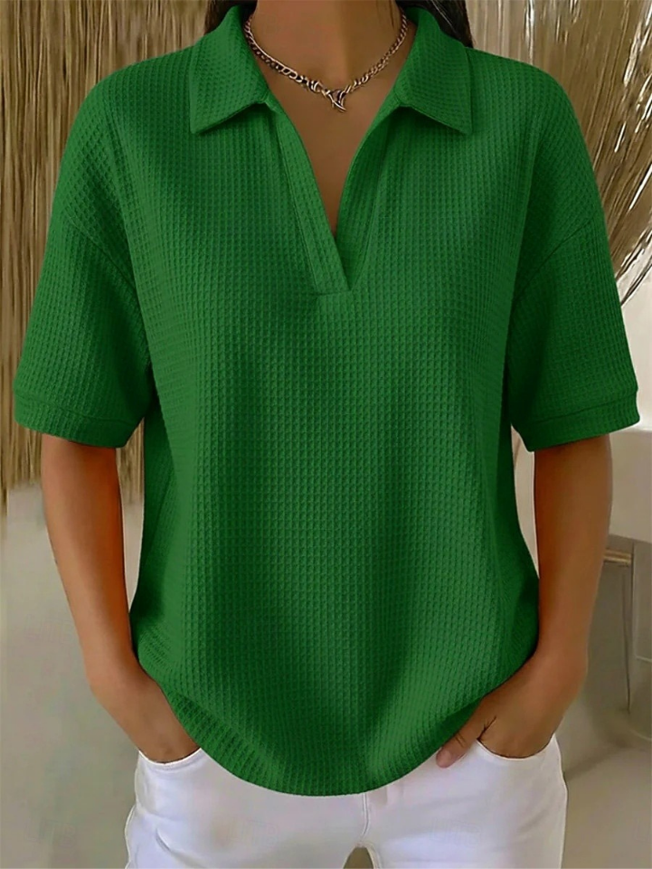 Eloria™ | Waffle Knit Short Sleeves Shirt