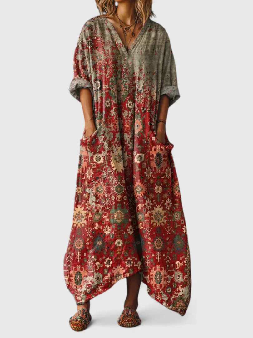 Octavia™ | Relaxed Fit Boho Pocket Dress