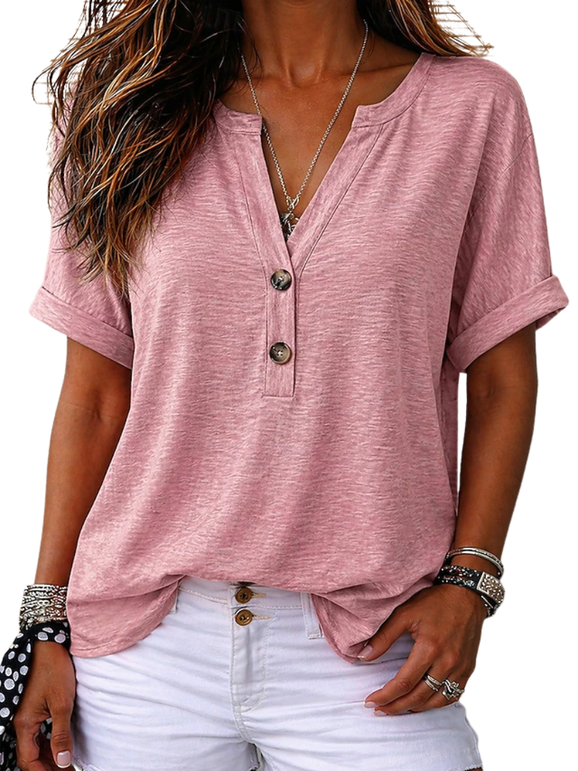 Genie™ | Relaxed Short Sleeve Buttoned Women Shirt