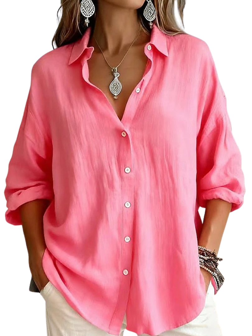 Janie™ | Comfortable Beach Button Front Blouse
