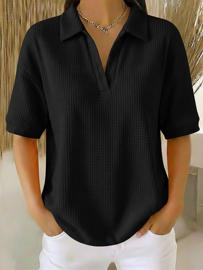 Eloria™ | Waffle Knit Short Sleeves Shirt