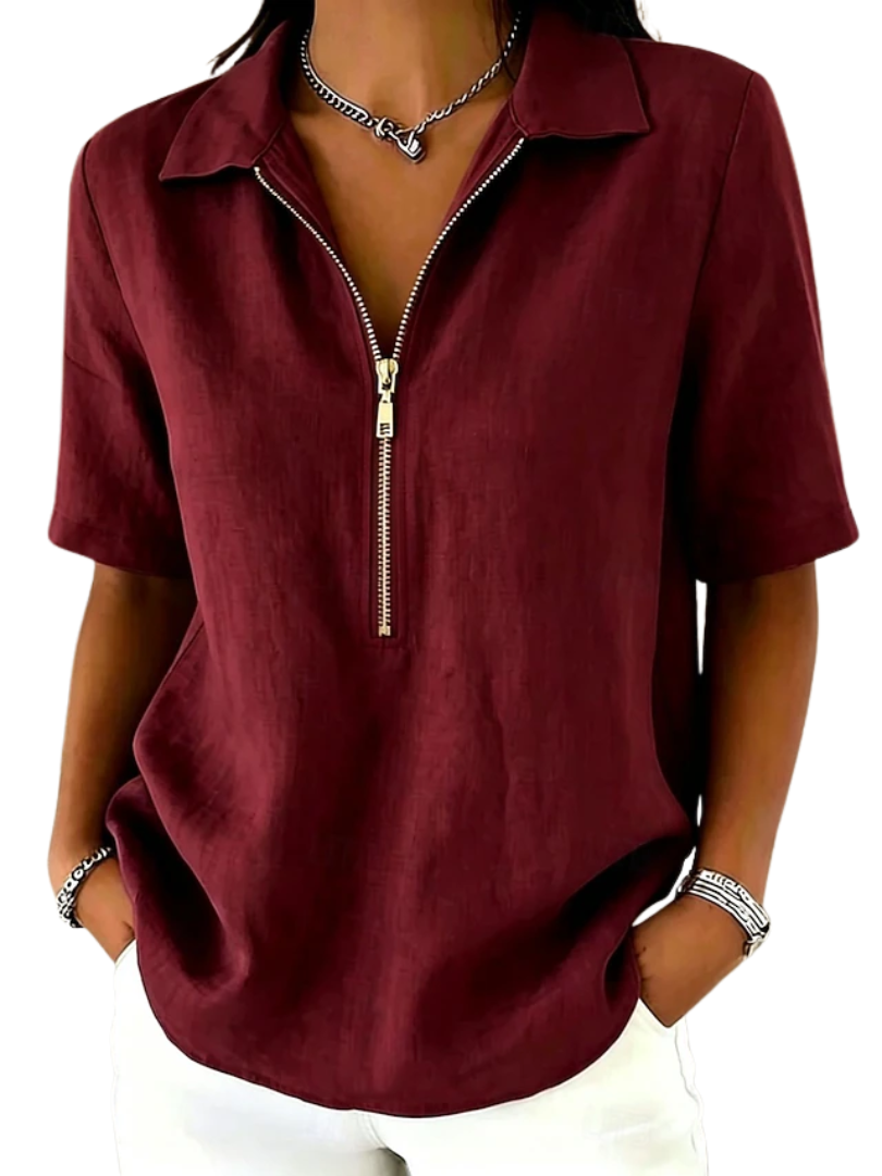 Glenie™ | Relaxed Zip Front Women’s Shirt
