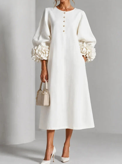 LILIANA - ELEGANT FLORAL MIDI DRESS