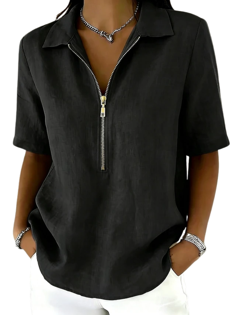Glenie™ | Relaxed Zip Front Women’s Shirt