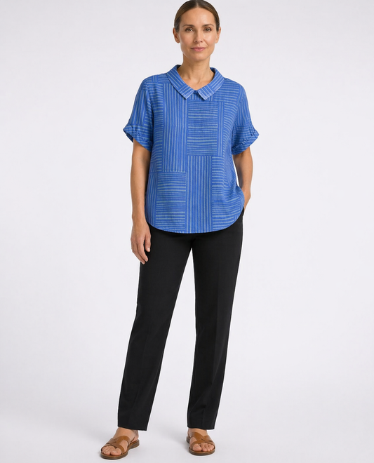 Maya | Striped Geometric Shirt
