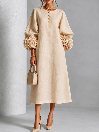LILIANA - ELEGANT FLORAL MIDI DRESS