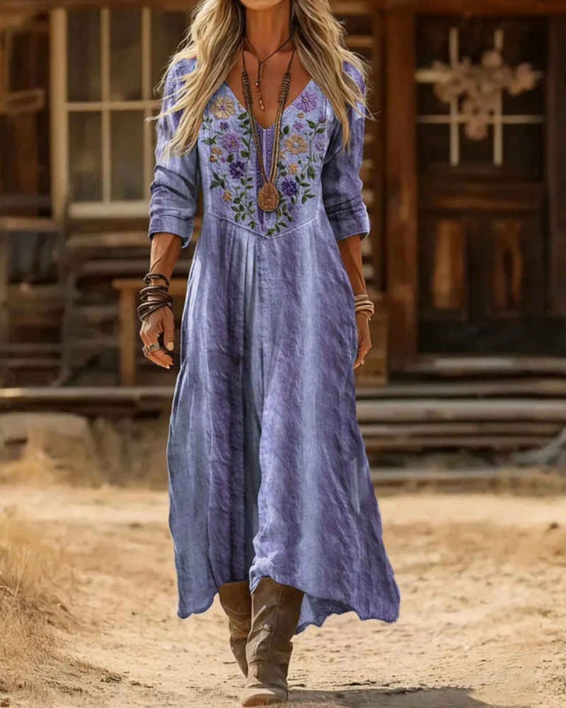 Paula™ | Long Sleeve Vintage Casual Dress