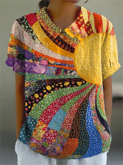 Lila | Sunburst Patchwork Shirt