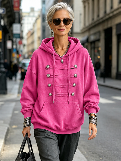 Claire | Military-chic Oversized Olive Green Hoodie