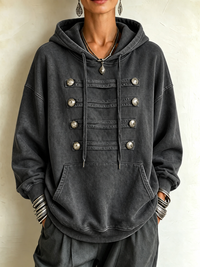 Claire | Military-chic Oversized Olive Green Hoodie