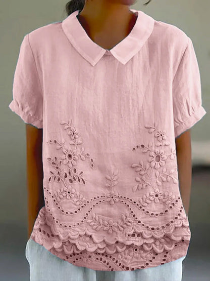 Lily | Floral Embroidered Shirt