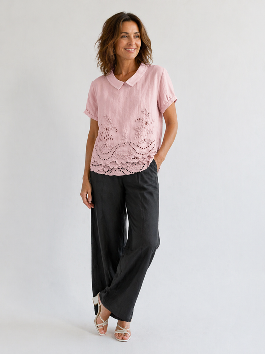 Lily | Floral Embroidered Shirt