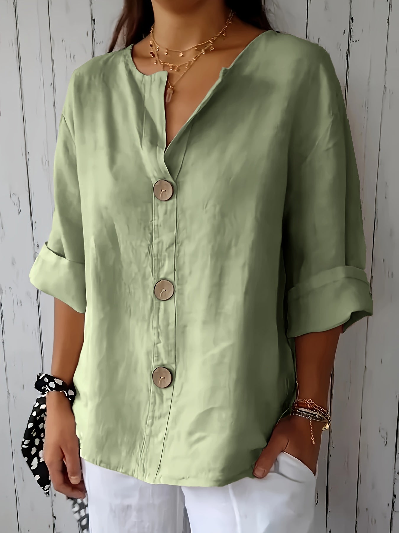 Sandra™ | Comfortable Loose Fit Button Top