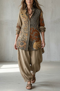 Nahla™ | Vintage Paisley Print Two Piece Set