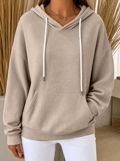 Victoria™ | Knit Pullover Hoodie With Kangaroo Pocket
