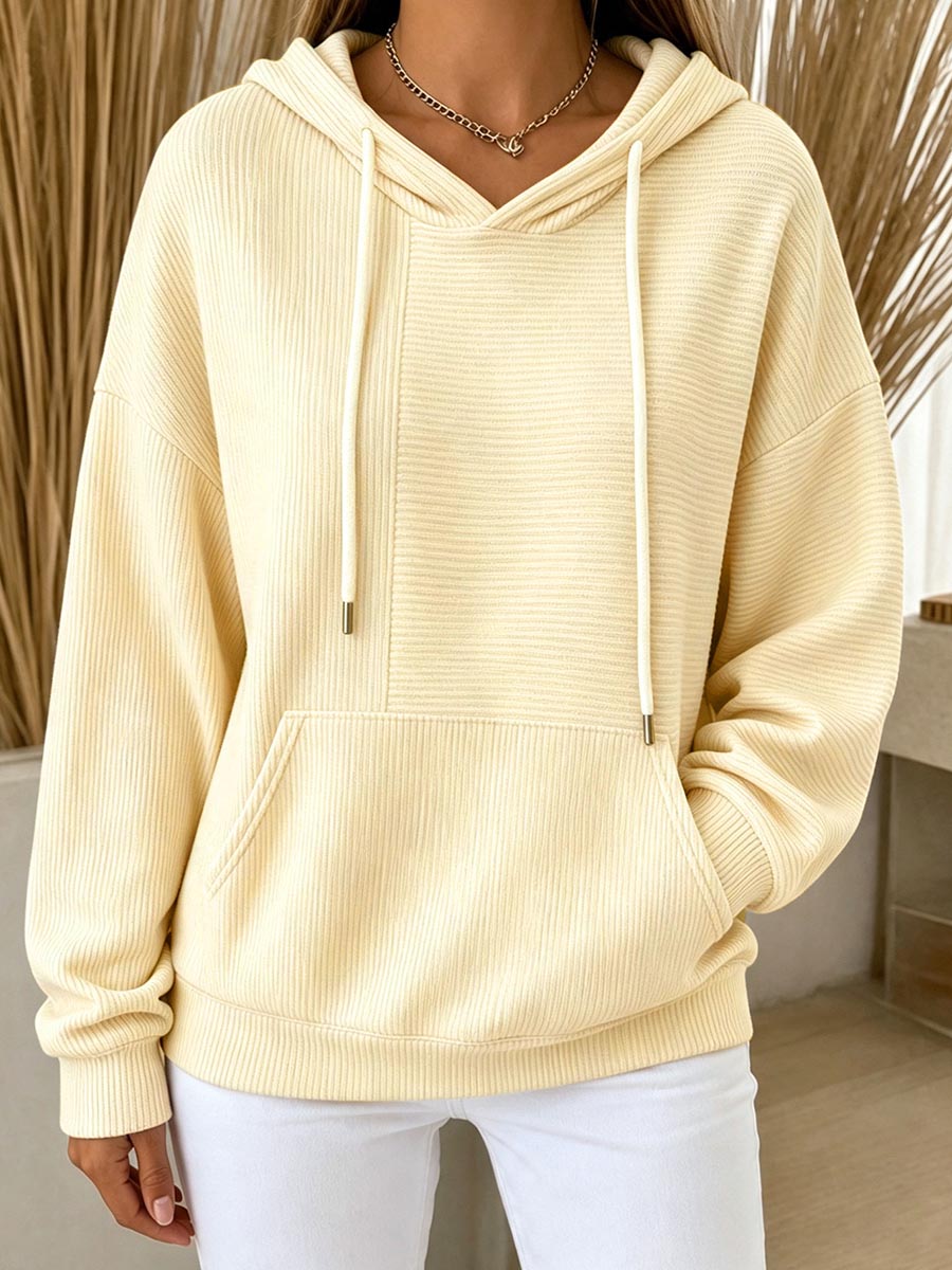 Victoria™ | Knit Pullover Hoodie With Kangaroo Pocket