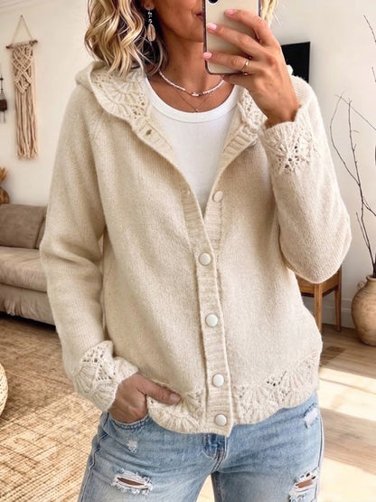 Charlotte™ | Classic Crochet Detail Knit Cardigan