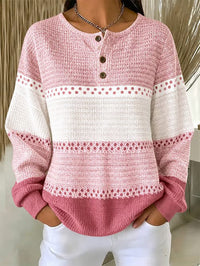 Elowen™ Vintage Color Block Knit Sweater