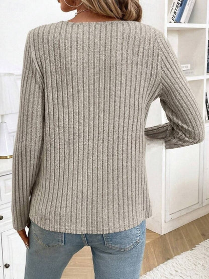 Veloura™ | Casual Long Sleeve V-Neck Top