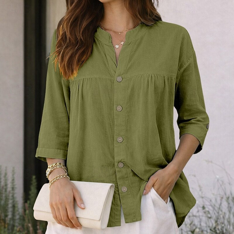 Solevia™ | Relaxed Fit Linen Shirt